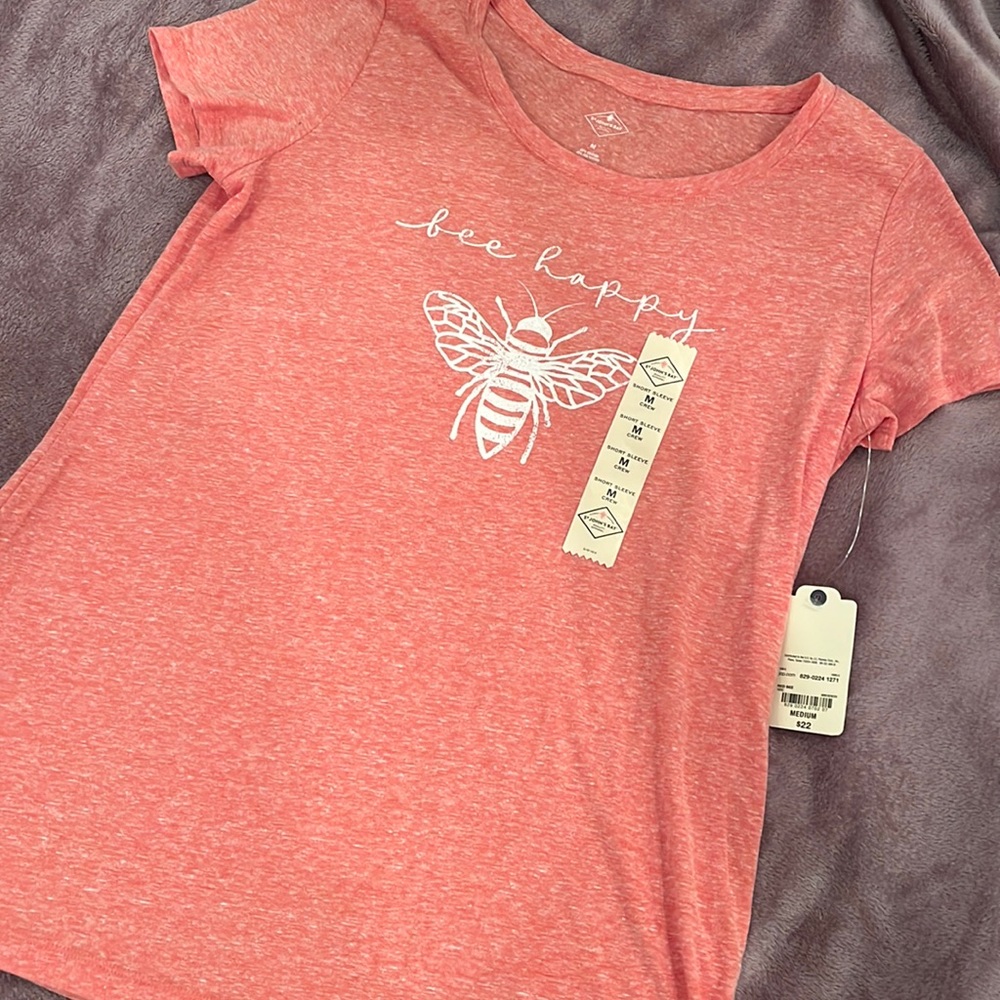 ‘Bee happy woman’s tee’. Brand new with tags.